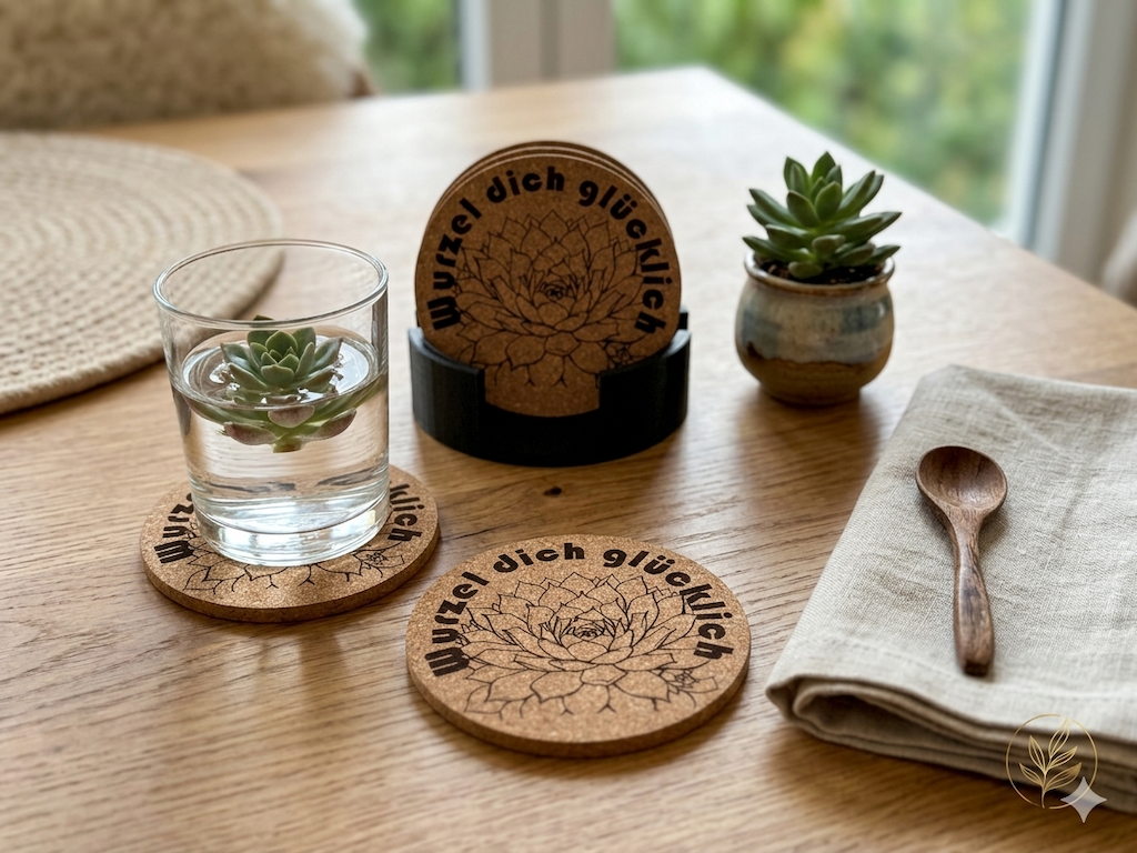 4 er / 6er Set Untersetzer aus Kork