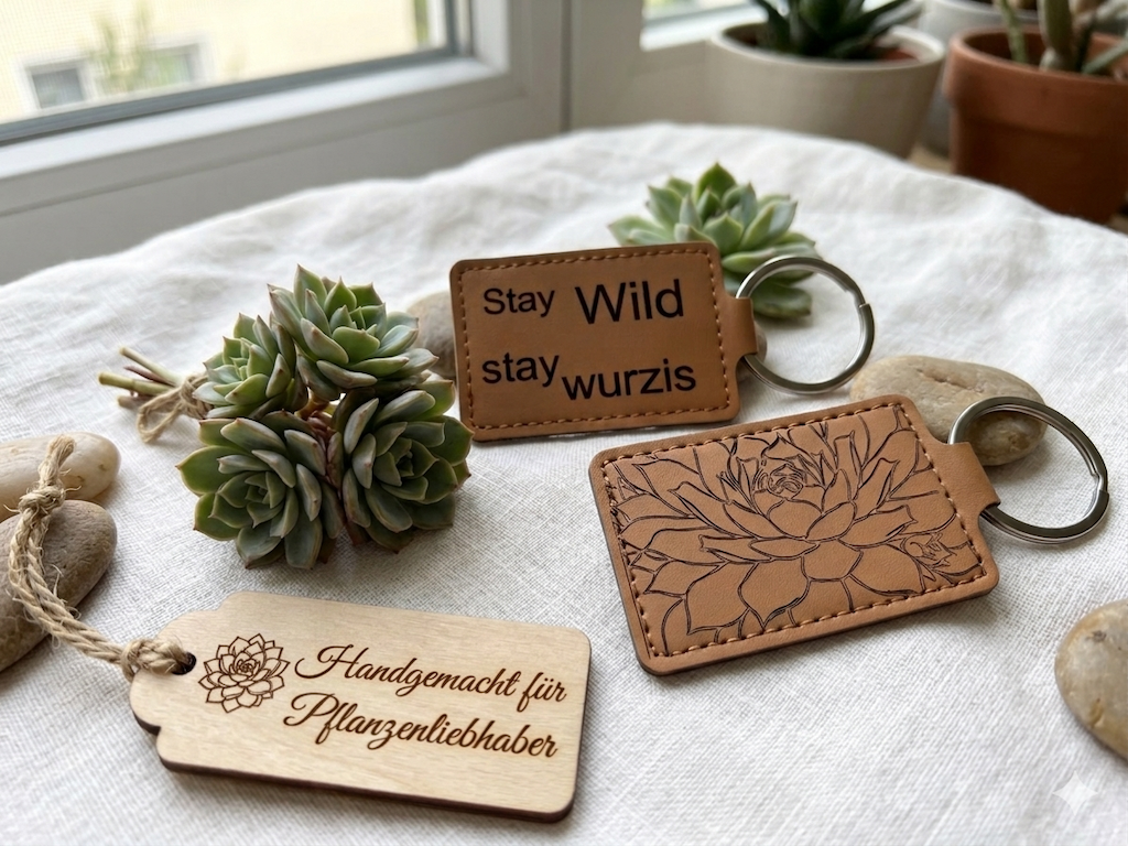 individuelle Schlüsselanhänger aus Kunstleder